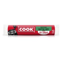 Cook Profesyonel Çöp Torbası, Battal Boy, 72 X 95 Cm, 10 Yaprak, Siyah