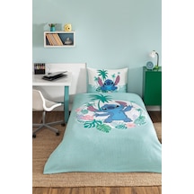 Özdilek Stitch Summer Tek Kişilik Disney Lisanslı Lastikli Çarşaf Çocuk Nevresim Takımı Çok Renkli