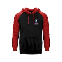 Bmw Logo M Power Kırmızı Renk Reglan Kol Kapşonlu Sweatshirt Kırmızı