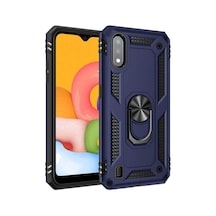 Samsung Uyumlu Galaxy A01 Kılıf Yüzüklü Zırh Tank Vega