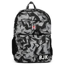 Beşiktaş Lisanslı Kamuflaj Desenli Sırt Çantası - Su İtici Kumaşlı 3 Bölmeli Laptop Okul Çantası Siyah - Gri