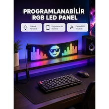 Mey İthalat Rgb Led Panel - Çok Renkli, Kumandalı, Usb Bağlantılı Yazı Ve Gıf Gösterimli Akıllı Lamba