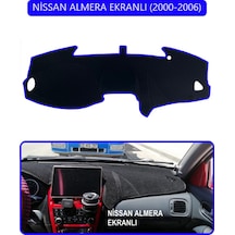 Nissan Almera Ekranlı 2000-2006torpido Koruma Halısı Mavi Kenar