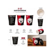 The King Paper Beyoğulları 8 Oz Yazı Desenli Karton Bardak