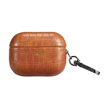 Airpods Uyumlu Pro Timsah Dokusu Kulaklık Koruyucu Kılıf İçin Açık Kahverengi