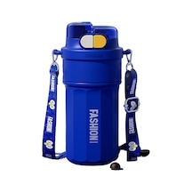 Ikkb Yeni Öğrenci Basit Yüksek Görünümlü 304 Paslanmaz Çelik Isı Yalıtımı Büyük Kapasiteli Su Bardağı Mavi