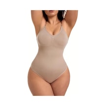 Seamless Zıbın Korse Çıtçıtlı Body 2 Beden İncelten Toparlayıcı Push Up Etkili Karın Bel Göbek Sıkılaştırıcı Kadın Body Korse 9051 Bej