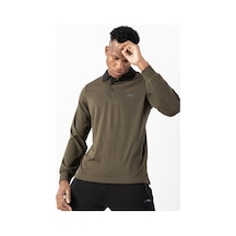 Maraton Sportswear Regular Erkek Polo Yaka Uzun Kol Basic Haki Sweatshirt 22432-haki Haki