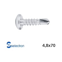 Selectron 4,8 X 70 Yıldız Silindir Başlı Matkap Uçlu Vida 300 Ad.