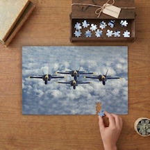 Blue Angels Uçak Gösterisi Tasarımı 240 Parça Ahşap Puzzle Ahşap Kutuda Mpy10465