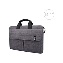 St08 El Evrak Çantası 14.1 İnç Laptop İçin Omuz Askısı Olmadan Saklama Çantası Taşıma Gri