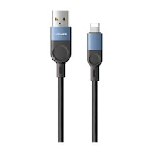 Lenyes Lc514 Usb-a To Lightning Hızlı Şarj Özellikli Örgülü Data Ve Şarj Kablosu 15w 1m Siyah