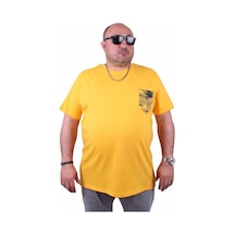 Moc Grande Mocgrande Erkek Büyük Beden Sıfır Yaka Cepli Tişört 23185 Sarı