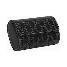 Modalo Optimus Watch Roll, 2 Saat Için Mikroleder Lüks Seyahat Kutusu Saat Kutuları Siyah
