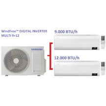 Samsung WindFree Multi 1 Dış + 2 İç Ünite (9+12) Duvar Tipi Digital Inverter Klima