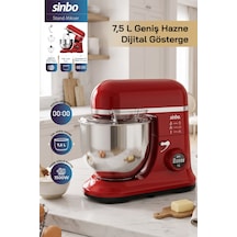 Smx-2773 / Kırmızı / Dijital Ekranlı Zaman Ayarlı Stand Mikser / 7.5 Litre / 1500w