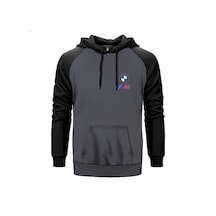 Bmw Logo M Power Gri Renk Reglan Kol Sweatshirt Gri