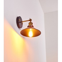 Riolight Retro Tekli Metal Sarkıt Duvar Aplik Şapka Çapı 22cm Siyah