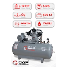 Gap Kompresör GP600 Pistonlu 600 L 3 Kafa 8 Bar 10 HP  Hava Kompresörü