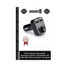 Özel Üretim Taşınabilir Aksesuar Sürüş Transmitter Bt Usb Mp3 Micro Sd Kart X8 Siyah