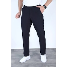 Myrab Denim Yazlık Rahat Kalıp Keten Pantolon Lacivert