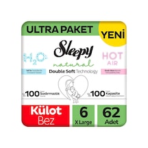 Sleepy 6 Beden Külot Bez Natural Double Soft Ultra Paket 62 Adet 6 Numara