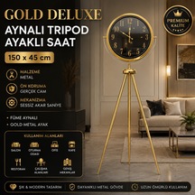 Gold Deluxe Aynalı Tripod 150 X 45 Cm Ayaklı Saat