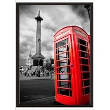 70X100Cm Kırmızı Telefon Kulubesi Poster Tablo