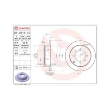 Mitsubishi Lancer 7 Arka Fren Diski 2004-2014 Brembo 08831610 2adettir