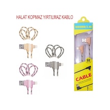 Ally Apple iPhone Uyumlu Lightning Eğik Başlı Halat Usb Kablo 1Metre (195501699)