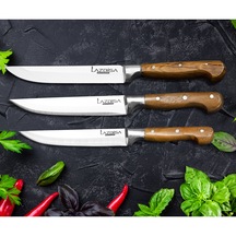 Lazbisa Mutfak Bıçak Seti Et Meyve Sebze Ekmek Bıçağı 3 Lü Set