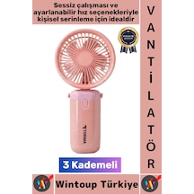 Vantilatör Kompakt Sessiz Yoğun Üflemeli 3 Kademeli Ayarlanabilir Şarjlı Mini El Fanı Vantilatör
