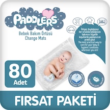 Paddlers Bebek Bakım Örtüsü 60x60 cm 80 Adet (8 Paket x 10’lu) Yatak Koruyucu