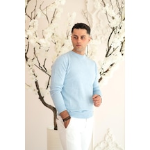 Sıfır Yaka Pamuklu Slimfit Basic Erkek Triko Kazak 001