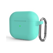 Apple Airpods 3 Askılı İçin Kılıf Mat Silikon Turkuaz Airpods 3 İle Uyumlu Kılıf - Turkuaz