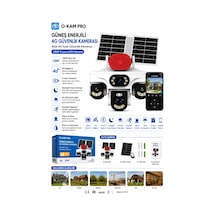 Ok-500premıum4g 12mp 4g Sım Kartlı Solar 5 Lens Gece Görüşlü Güvenlik Kamerası Beyaz - 913736126