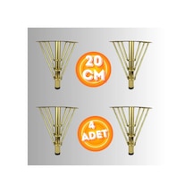 20 Cm Metal 3 Telli Koltuk Ayağı Mobilya Ayağı Ünite Ayağı Konsol Ayağı Puf Berjer Ayağı 4 Adet Gold