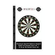 Premium Sportif Eğlence Doğum Dart-10 Amatör Dart 18" + 6 18 Gr Ok Renkli Kutu 6