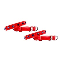Hakiki Deri Kedi ve Köpek Tasması Kırmızı 38CM X 1.5CM 2 Adet