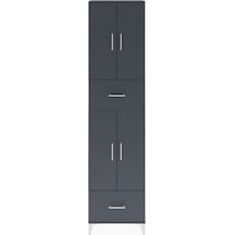 Arges Dolap 6 Raflı 2 Çekmeceli 4 Kapaklı 60x30x243 Antrasit-... Antrasit