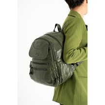 Y.s.deri Orta Boy Kadın Sırt Çantası Vegan Deri Bayan Çantası 30 25 Cm Çok Cepli Yumuşak Doku 001