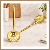 Bezos Metal Altın Servis Kevgir 27 Cm 22
