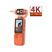 4k 1080p Yükek Çözünürlüklü 180 Açılı 2000mah Bataryalı Aksiyon Kamera Turuncu Renk