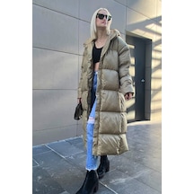 Madmext Mad Girls Haki Uzun Şişme Mont Mg1303-haki Haki