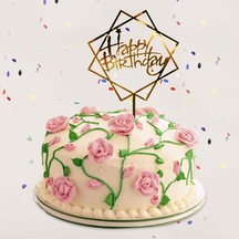 Çoklu Desen İsteğe Bağlı Akrilik Mutlu Doğum Günü Pastası Sıcak Damgalama Parti Dekorasyonu