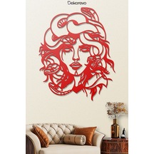 Medusa Metal Duvar Tablosu - Kırmızı - 60 X 75 Cm