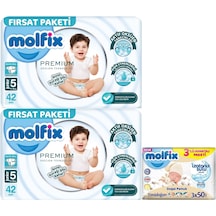 Molfix Premium Bebek Bezi Beden:5 11-18kg Junior 84 Adet +3 Adet Islak Mendil 2'li