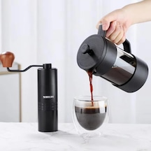 Siyah French Press 420 Ml Isıya Dayanıklı Kahve Demleme Pressi, İnce Filtreli, Manuel Kullanım, Ev Ve Ofis İç Diğer