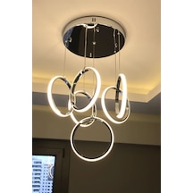 6'lı Modern Sarkıt Ledli Avize Gün Işığı - - Beyaz Işık / Krom Krom