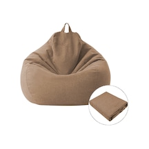 Tembel Kanepe Fasulye Torbası Sandalye Kumaş Örtüsü, Boyut: 100 X 120cm Kahverengi Kahverengi